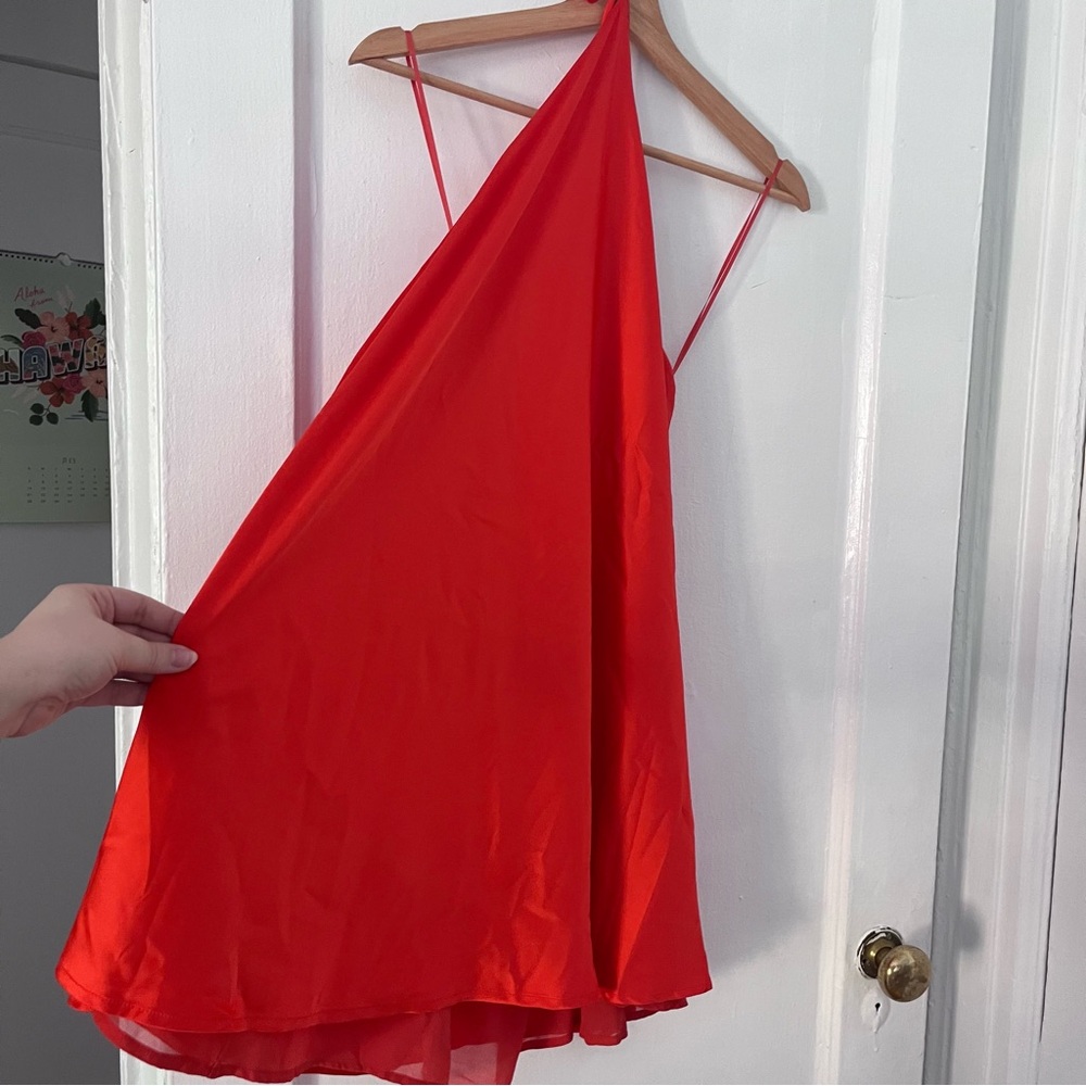 Halter reddish orange dress